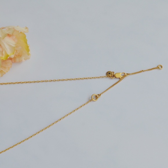 NWOT Madewell Daisy Bar Necklace Gold Plated - Picture 2 of 4